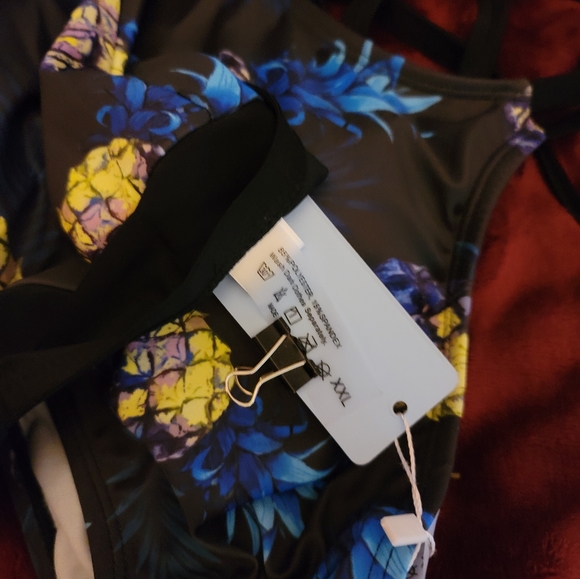 NWT PADDED BRA TOP CROSS BACK BOY SHORT GYM SWIM ATHLETIC WORK OUT SET XXL - Picture 7 of 8